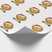 Lion Kerstmis Winterdieren Lons Cadeaupapier (Hoek)