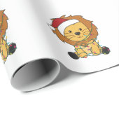 Lion Kerstmis Winterdieren Lons Cadeaupapier (Rol Hoek)