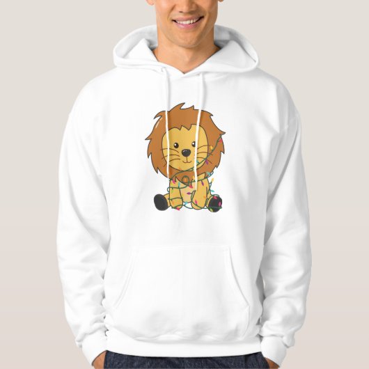 Lion Kerstmis Winterdieren Lons Hoodie (Voorkant)