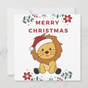 Lion Kerstmis Winterdieren Lons Kaart