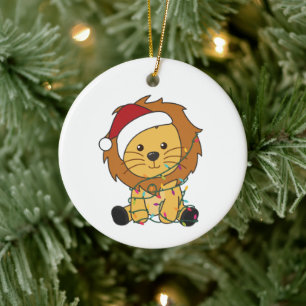 Lion Kerstmis Winterdieren Lons Keramisch Ornament