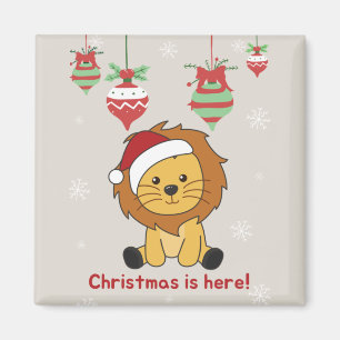 Lion Kerstmis Winterdieren Lons Magnet