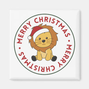 Lion Kerstmis Winterdieren Lons Magnet