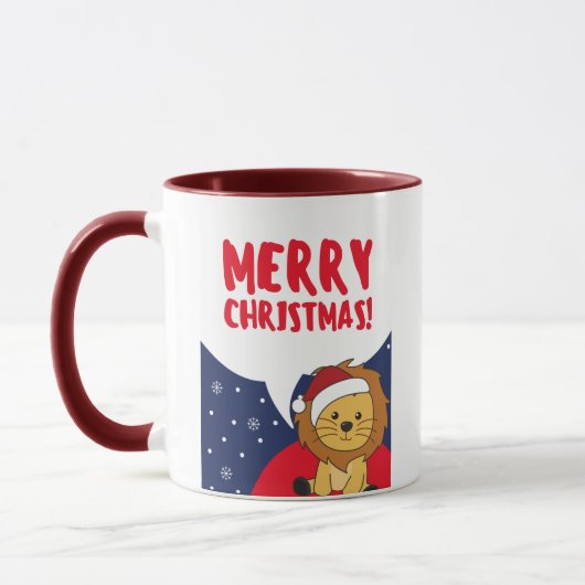 Lion Kerstmis Winterdieren Lons Mok (Links)