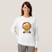 Lion Kerstmis Winterdieren Lons T-shirt (Voorkant volledig)