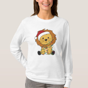 Lion Kerstmis Winterdieren Lons T-shirt