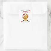 Lion Kerstmis Winterdieren Lons Vierkante Sticker (Tas)