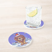 Lion Kerstmis Zandsteen Onderzetter (Zijkant)