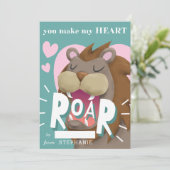 Lion Kinder Classroom Valentijnsdag Feestdagenkaart (Staand voorkant)