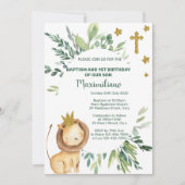 Lion King 1-jarig baptisme uitnodiging. Kaart (Voorkant)