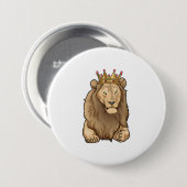 Lion King Crown Ronde Button 7,6 Cm (Voorkant /achterkant)