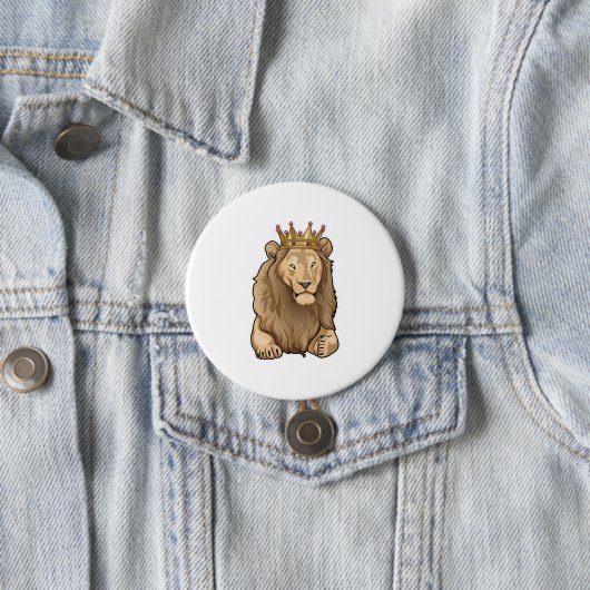 Lion King Crown Ronde Button 7,6 Cm (In situ)