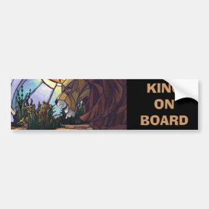 Lion King en Cubs, koning aan boord Bumpersticker