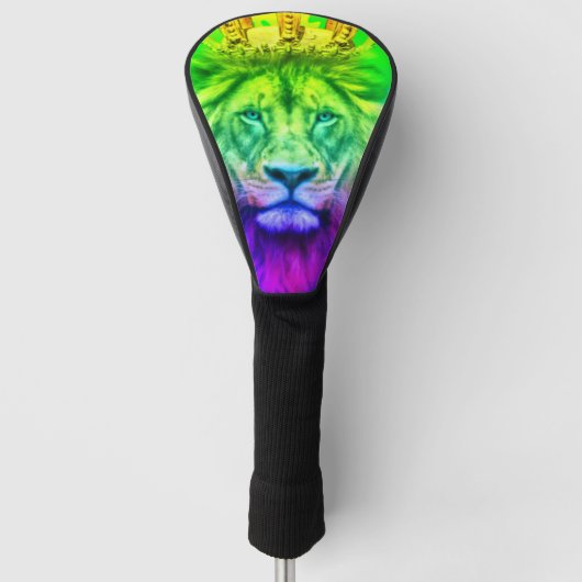 Lion King Golf Head Hoesje in Abstracte kleuren! Golfheadcover (Voorkant)