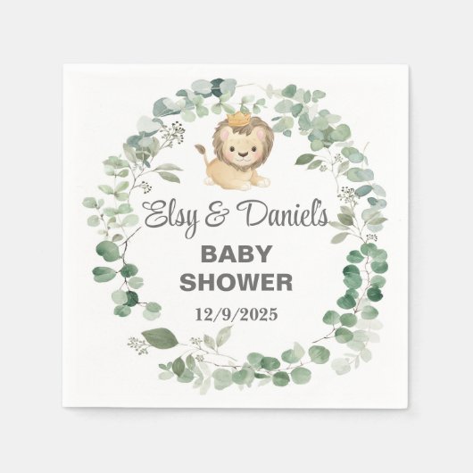 Lion King, Lion Cub baby shower paper napkins. Servet (Voorkant)
