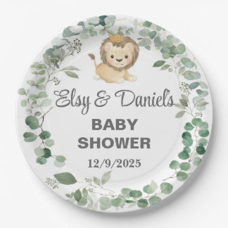 Lion King, Lion Cub baby shower paper plates. Papieren Bordje