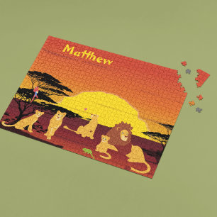 Lion King of Oerwoud Personalized Africa Legpuzzel