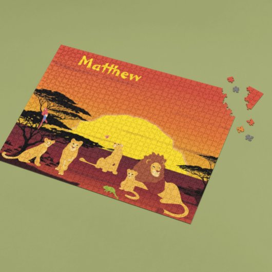 Lion King of Oerwoud Personalized Africa Legpuzzel