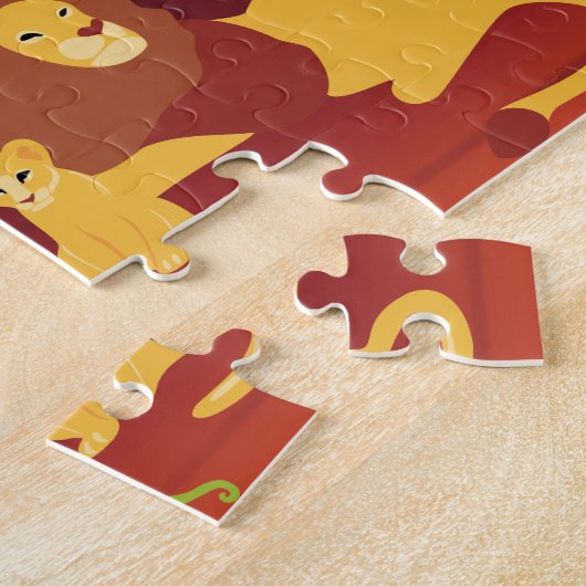 Lion King of Oerwoud Personalized Africa Legpuzzel (Zijkant)
