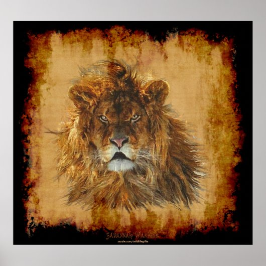 Lion King of the Oerwoud Wildlife Art Poster (Voorkant)