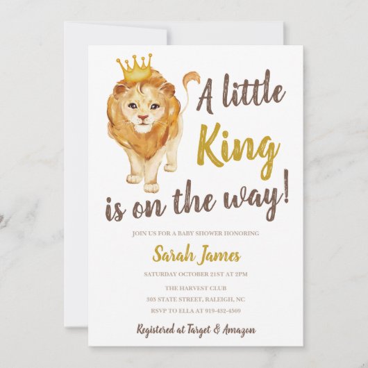 Lion King op weg naar Baby shower Kaart (Voorkant)