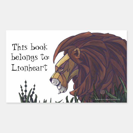 Lion King Personalized Bookplate Rechthoekige Sticker (Voorkant)
