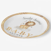 Lion King Safari Waterverf Baby shower Papieren Bordje (Gekanteld)