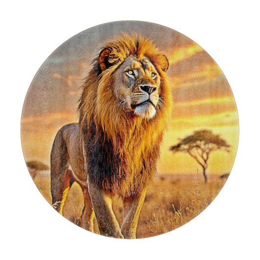 Lion King Savanna Sunset Design Snijplank (Voorkant)