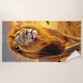 Lion King Savanna Sunset Design Strandlaken (Voorkant)