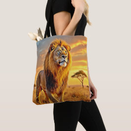 Lion King Savanna Sunset Design Tote Bag