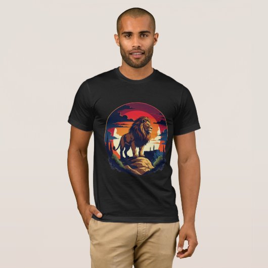 Lion King van het Oerwoud T-shirt Bold Mannen's Gi (Voorkant volledig)