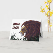 Lion, King voor het Wenskaart Kaart (Gele Bloem)