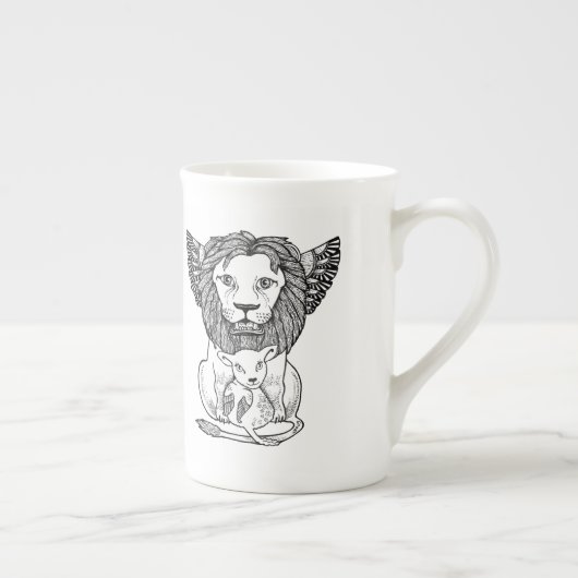 Lion & Lam Bone China Mok (Rechts)