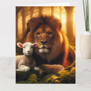 LION & LAMB Christelijk leeg Wenskaart Kaart