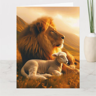 LION & LAMB Christelijke lege kerstkaart Kaart