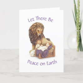 Lion, Lamb en Baby Jesus Kerstvakantiekaartje Feestdagen Kaart