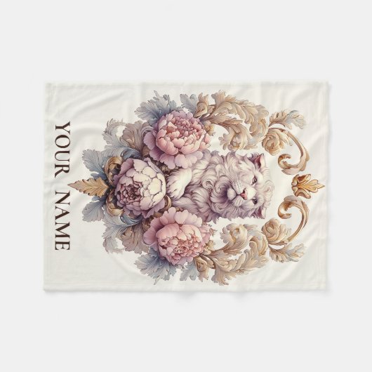 Lion & Lamb Heraldic Crest Fleece Deken (Voorkant (Horizontaal))