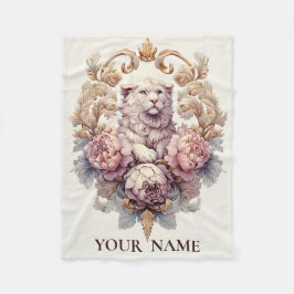 Lion & Lamb Heraldic Crest Fleece Deken