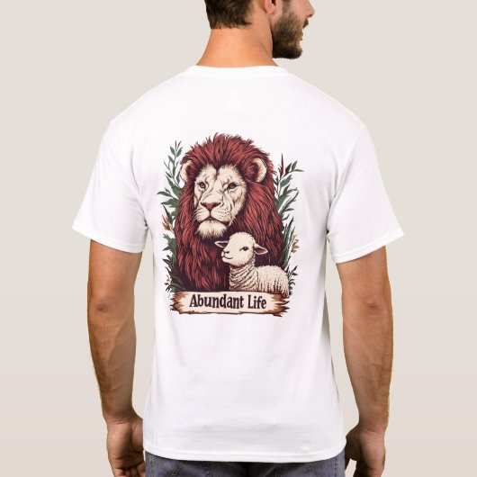 Lion & Lamb – Overvloedig Leven T-shirt (Terug) (Achterkant)