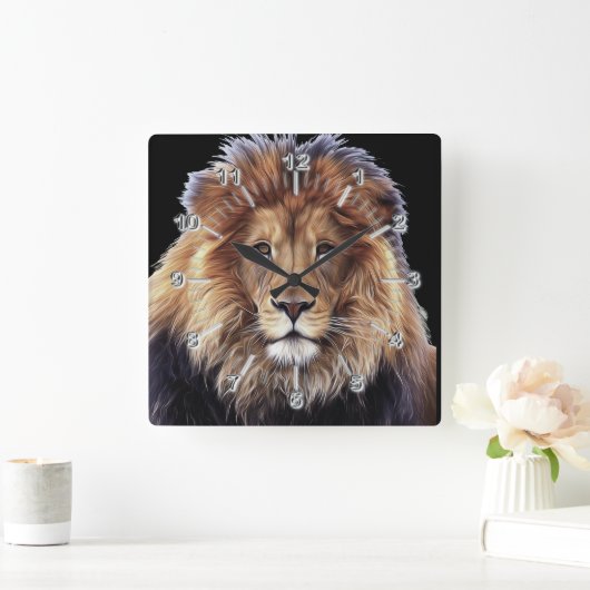 Lion Large Clock Vierkante Klok (Huis)