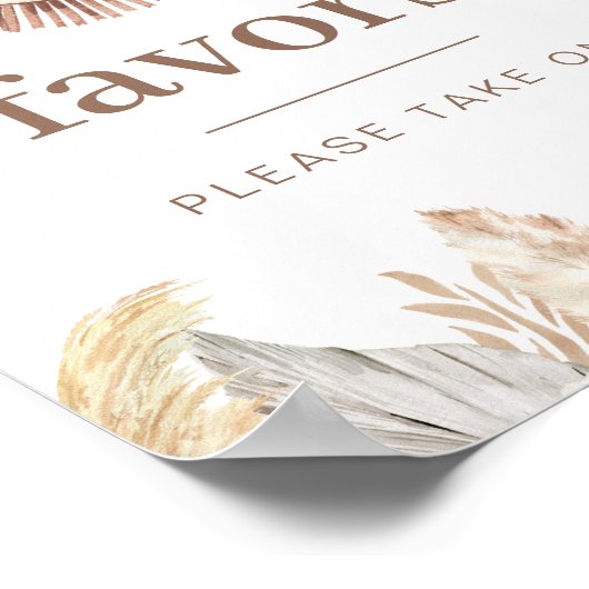 Lion Leaf Neutral Favors Sign Poster (Hoek)