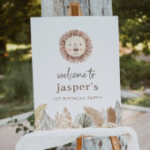 Lion Leaf Neutral Welcome Poster