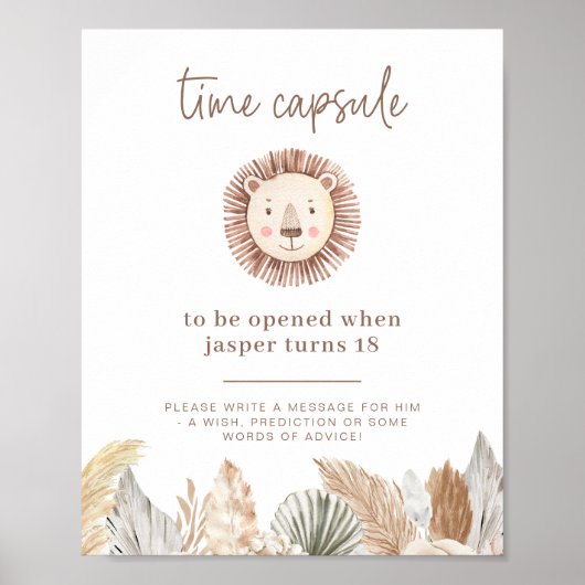 Lion Leaf Neutrale Time Capsule Poster (Voorkant)