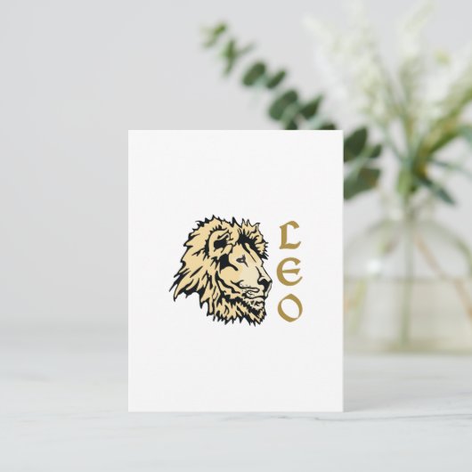 LION LEO ZODIAC BRIEFKAART (Staand voorkant)