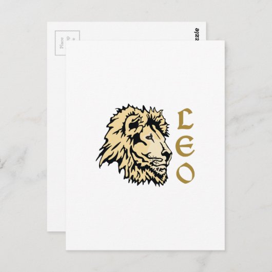 LION LEO ZODIAC BRIEFKAART (Voorkant / Achterkant)