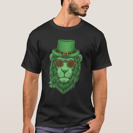 Lion Leprechaun Pet Shamrock St Patricks Day Kinde T-shirt (Voorkant)