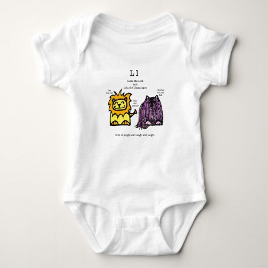 Lion & Lhasa Apso baby bodysuit (Voorkant)