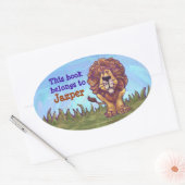 Lion Library Bookplaat Ovale Sticker (Envelop)