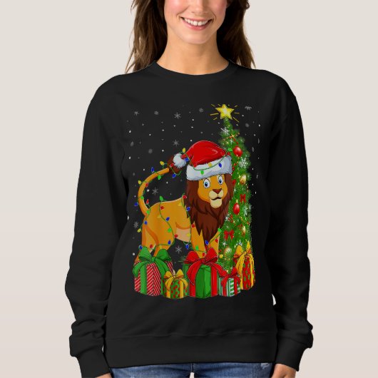Lion Lighting Xmas - kerstman met kerstmis Trui (Voorkant)