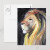 Lion Lion Profiel Leo Portrait Charcoal Tekening Briefkaart (Voorkant / Achterkant)